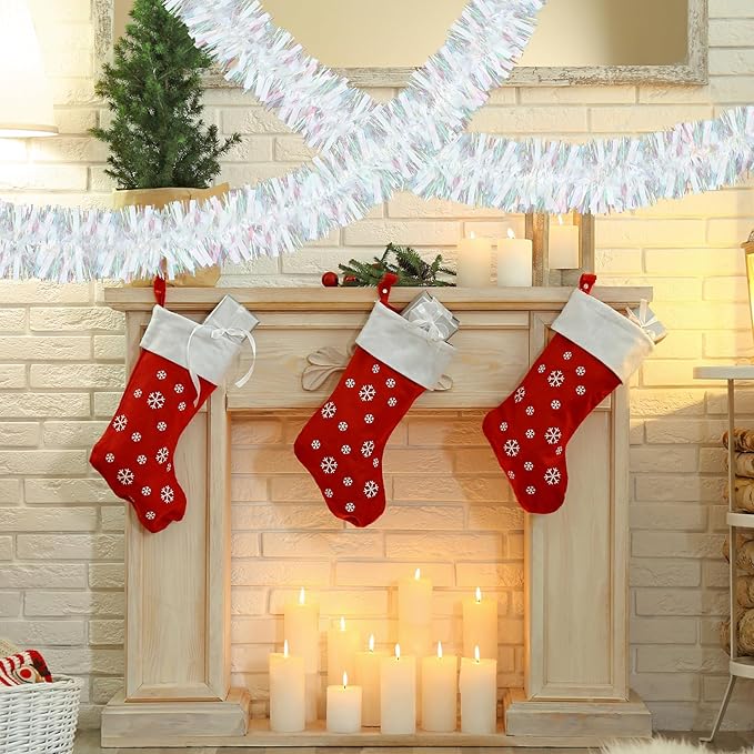 72 Feet Christmas Tinsel Garland Shiny Metallic Tinsel Twist Garland Streamers - Image 6