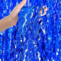 4 Pack Navy Blue Wavy Foil Fringe Curtains Party Decorations by CYLMFC