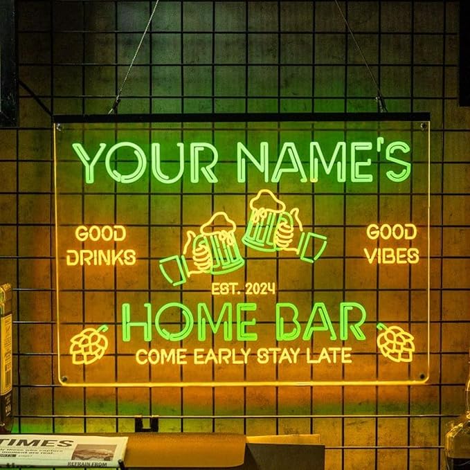 Personalized Bar Signs with Your Name by LULMicaLedSign