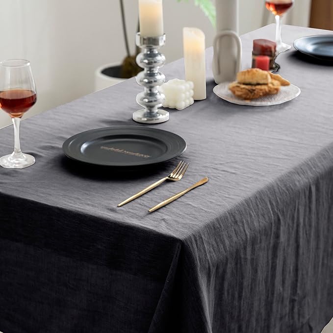 EVERLY 100% Pure Linen Rectangle Tablecloths 60x120Inches - Image 3