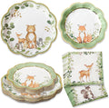 Kate Aspen Woodland Baby Shower Decorations, 62-Piece Disposable Paper Plates & by KateAspen