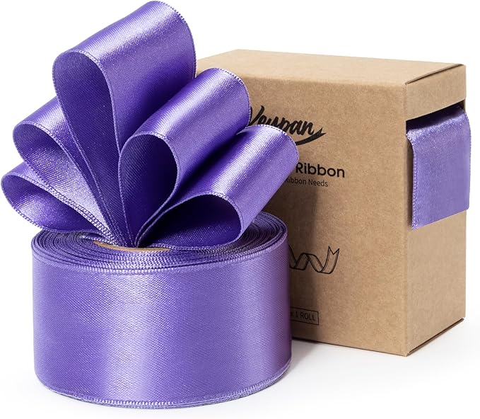 Purple Satin Ribbon Double-Faced Wired Ribbons by Keypan