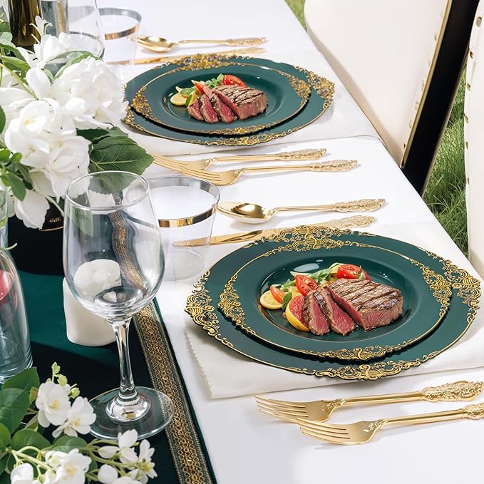 Nervure 350PCS Green Plastic Plates - Image 7