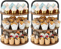 2 Pack Wooden Cupcake Stand, 3 Tier Large Cupcake Tower Stand 50 Cupcakes by Aminigram