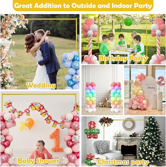 Wedding Arch Backdrop Stand 6.5FT Metal Backdrop Stand - Image 2