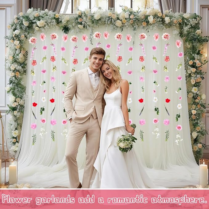 6 PCS 35.4 ft Artificial Hanging Flower Garland, Floral Vines Hanging Flowers - Image 6