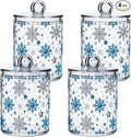 Gredecor Christmas Winter Qtip Holder Dispenser 4 Pack Silver Blue Glitter by Gredecor
