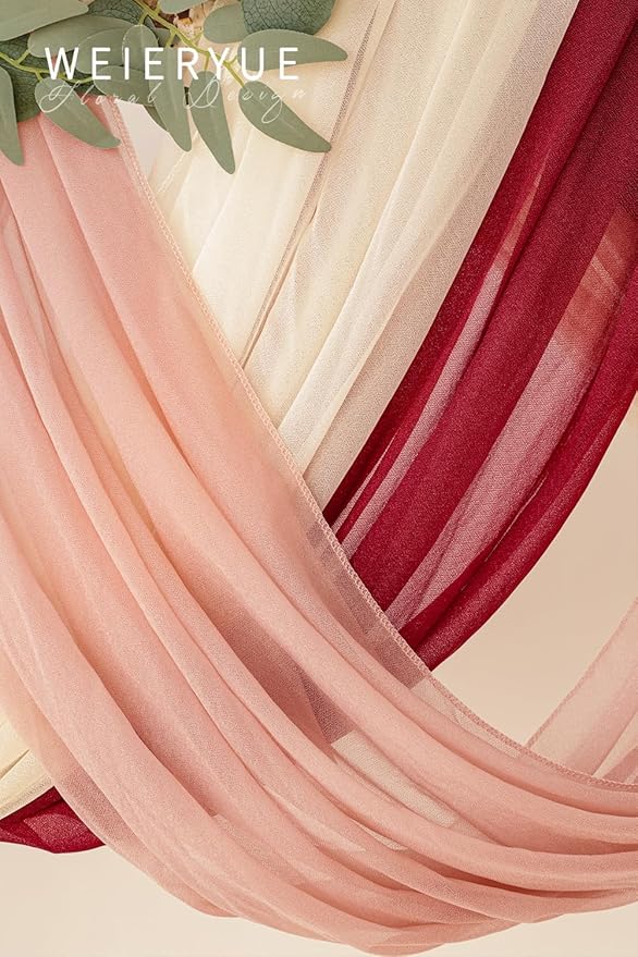 Deluxe Wine Red Artificial Wedding Arch Flowers - Image 6