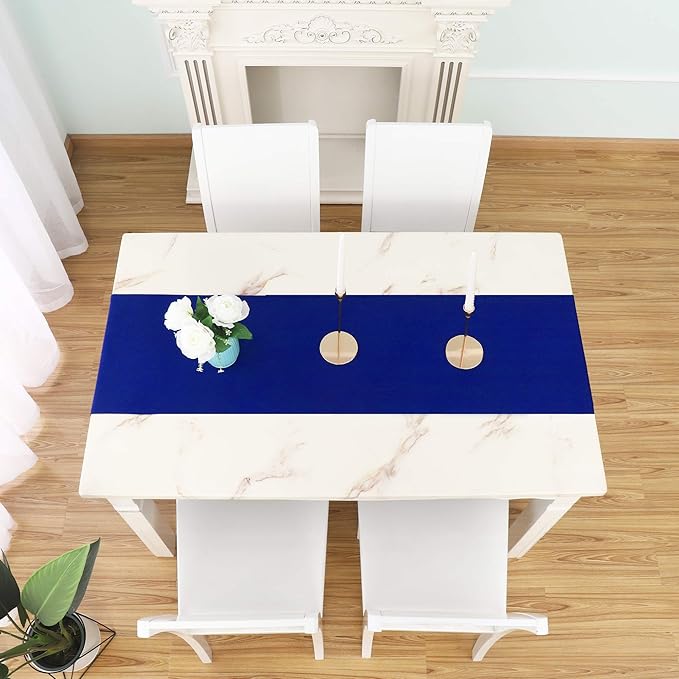 2 PCS Royal Blue Table Runner 14x72 Inch Long Coublt Blue Color Thick Polyester - Image 3