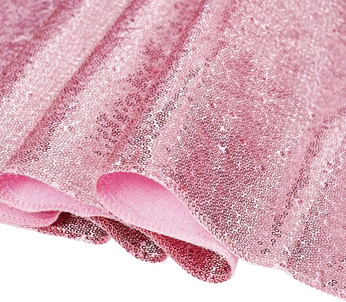 Poise3EHome 6Ft x 8Ft Fuchsia Pink Sequin Backdrop, Glitter Thick Satin Sequin - Image 9