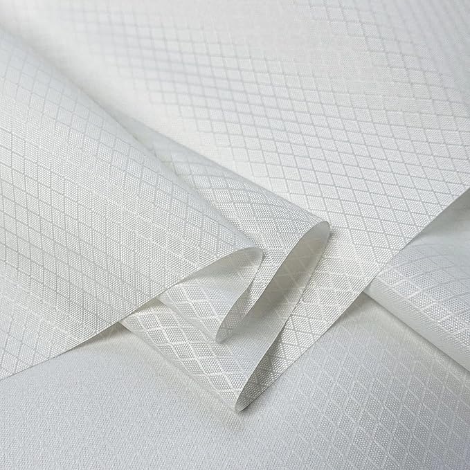 emma kites White Ripstop Nylon PU3000 Waterproof 1.9 oz 70D Diamond Grid Tear by emmakites