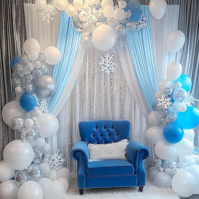 20 x 10ft Wrinkle Free Dusty Blue Backdrop Curtains - Image 5