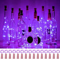 Wine Bottle Lights with Cork 15Pack 10 LED 40 Inches Battery Operated Silver by SmilingTown