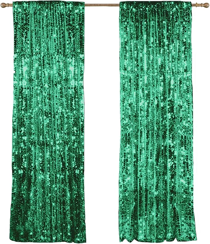 HH 9x9FT Green Big Sequin Backdrop Curtains, Sequin Photo Backdrop Payette - Image 6