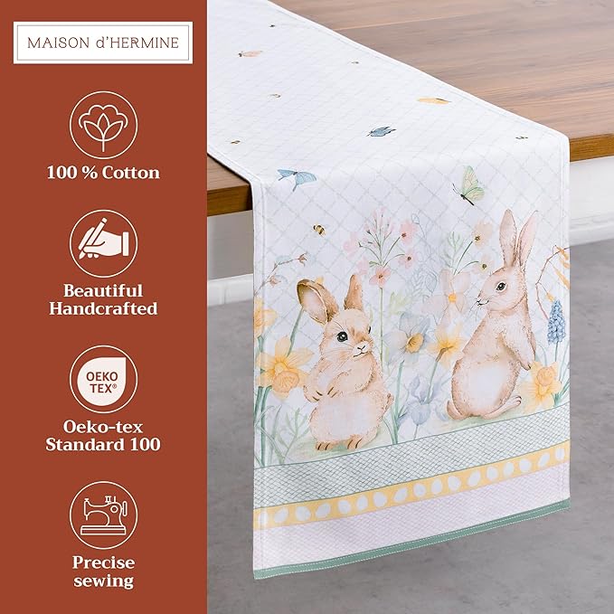 Maison d' Hermine Table Runner 100% Cotton Double Layer Table Runners 72 inches - Image 2