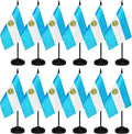 12 Pack Argentina Desk Flags Set, Argentine Small Mini Table Office Flags by BCLin