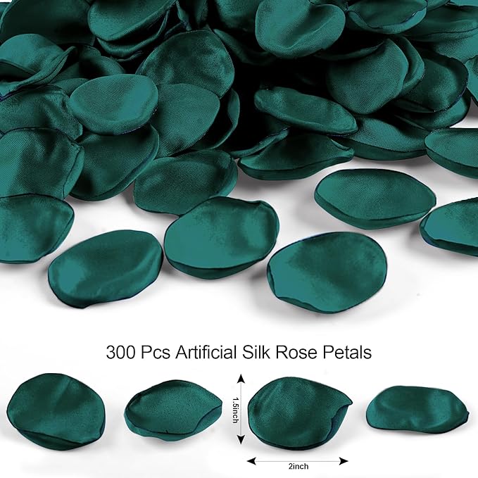Silk Flower Petals Emerald Green 300pcs - Image 5