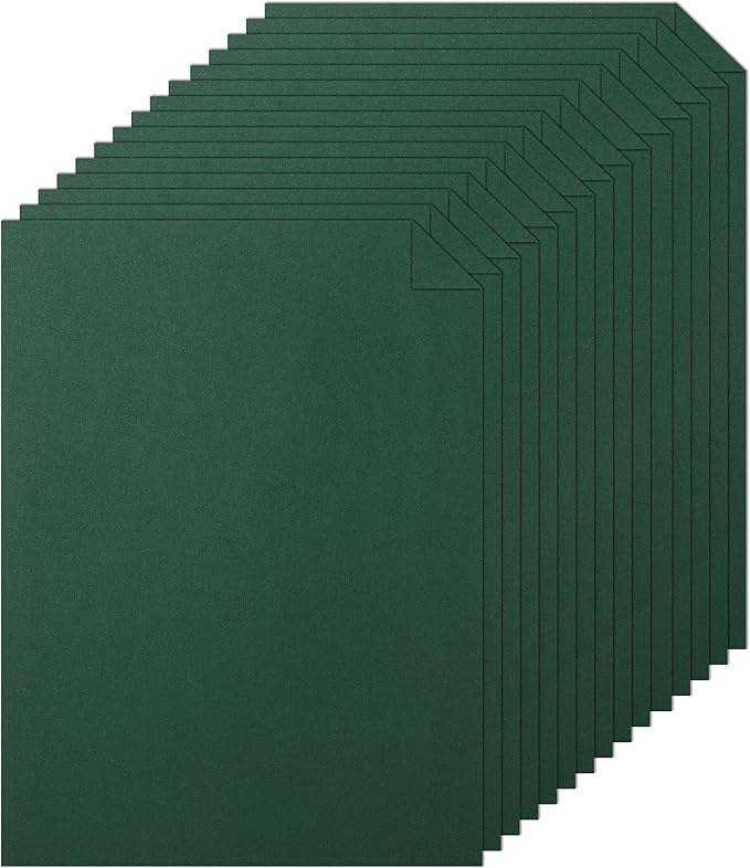 28 Sheets Dark Green Cardstock 8.5 x 11 Craft Paper, 92lb Heavyweight Christmas by Silunkia