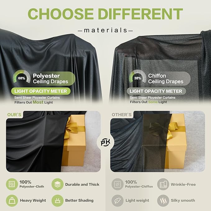 PartyVillage 20ft×15ft Black Backdrop Curtain - Image 5