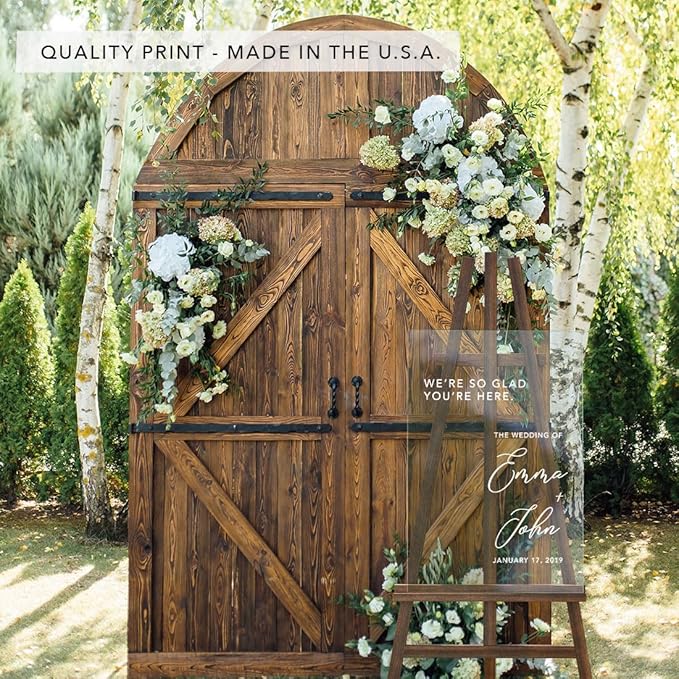 Andaz Press Custom Large Wedding Acrylic Sign, 16 X 24 Inches, So Glad You'Re - Image 5