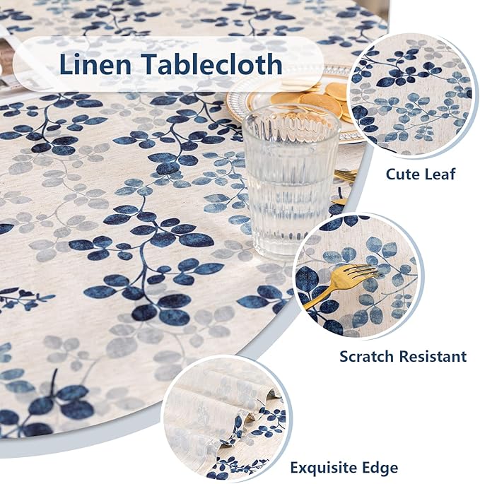 MYSKY HOME Floral Print Rectangle Tablecloth Waterproof Rectangular Table Cloth - Image 3