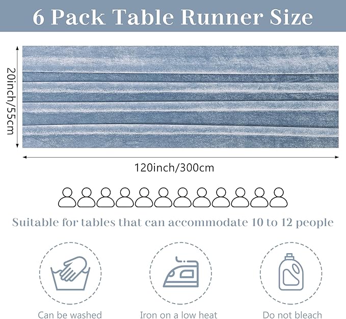 Velvet Table Runner 20 x 120 Inches 10ft Luxurious Thick Soft Velvet Christmas - Image 2