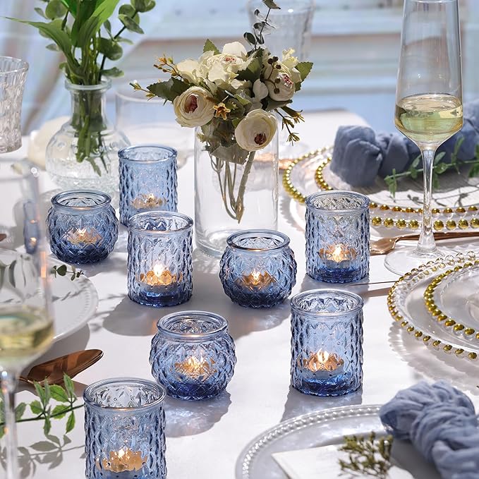 36pcs Assorted Blue Votive Candle Holders, Tea Lights Candle Holder - Image 3