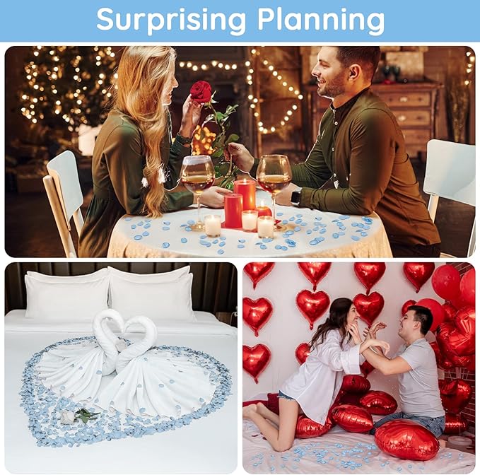 Suream Fake Flower Petals, 300 Pieces Silk Rose Petals Wedding Aisle Scatter - Image 6