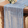 Dusty Blue 1 Pack Cheesecloth Table Runner 120 Inch 10 FT Boho Rustic Gauze by RRBXIA
