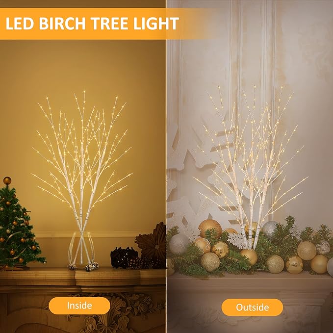 Bexdir Lighted Birch White Tree Branches 33IN 180LED - Image 5