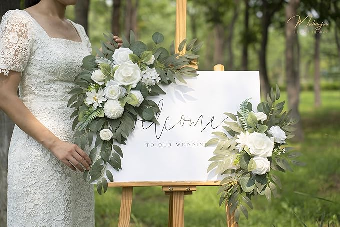 Wedding Sign Faux Flower Swag for Ceremony Party Reception Entrance Floral - Image 5