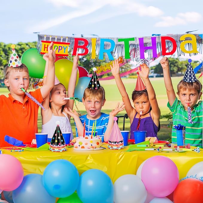116 PCS Birthday Party Cone Hats Assorted Colors Cone Paper Hat - Image 5