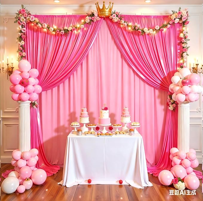 20ftx10ft Hot Pink Sequin Backdrop Curtain - Image 6