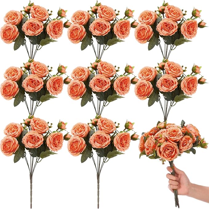 8 Bundles Artificial Peonies Flowers Boho Faux Flowers Arrangements Artificial - Image 8