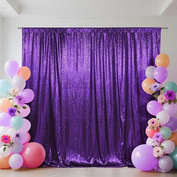 SquarePie Sequin Backdrop Curtain Not See Through Thick Glitter Background by SquarePie