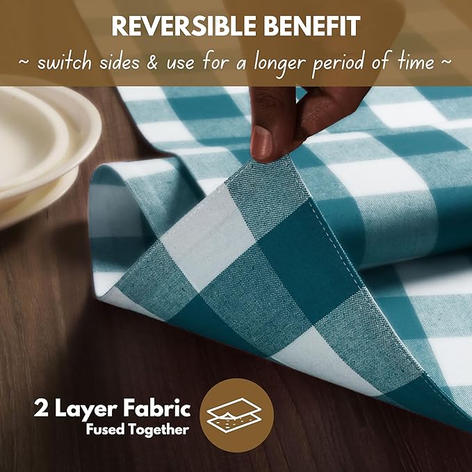 Native Fab Table Runner Buffalo Check Plaid 100% Cotton - Image 6