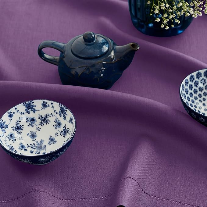 Solino Home Linen Purple Tablecloth 54 x 72 Inch - Image 4