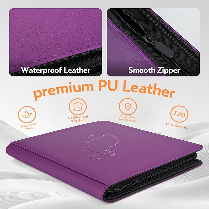 SMYV 12 Pocket Trading Card Binder, Premium PU Cover Card Binder - Image 4