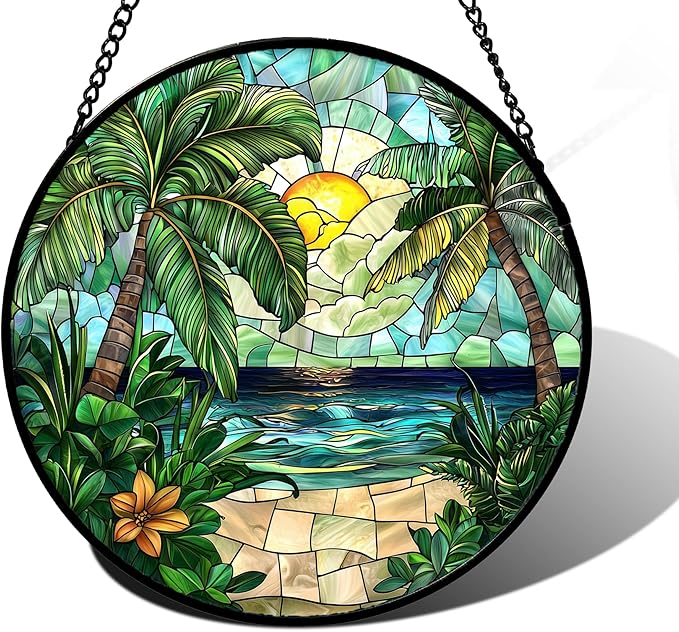 Stained Glass Window Hanging, and Mom 11.8x11.8 in by DASTOLL