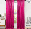 JYFLZQ Hot Pink Sequin Backdrop Curtain 2x8ft 2 Panel Fuchsia Glitter Photo by JYFLZQ