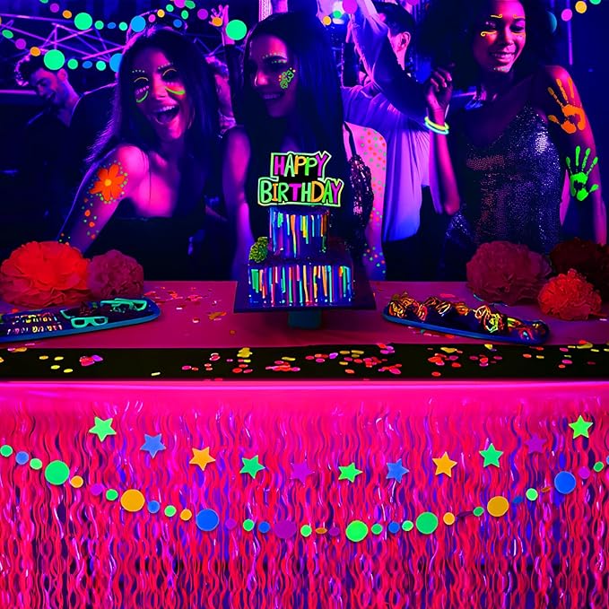 Mega-L Glow in The Dark Party Supplies, 2 Pack Neon Party Decorations - Image 6