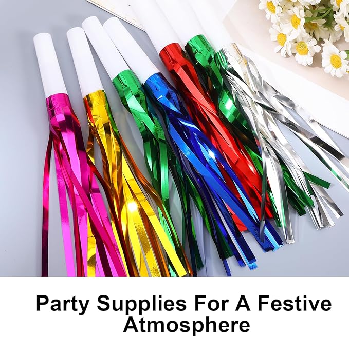 24 Pcs Party Horns, Party blowers Noise Makers, Graduation Noise Makers Glitter - Image 3