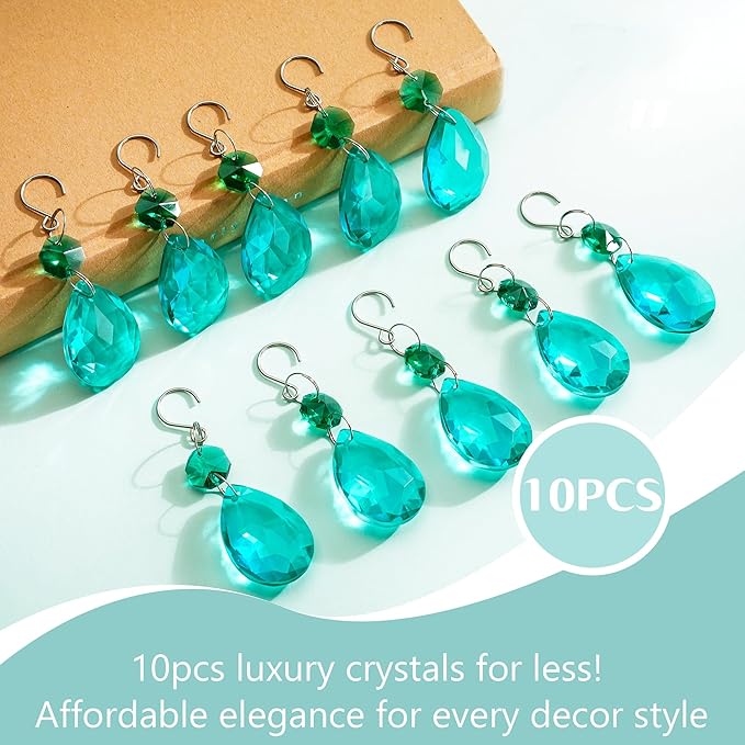 H&D HYALINE & DORA 3Inch Crystal Suncatcher Bauhinia Prisms Pendants 10Pcs - Image 2