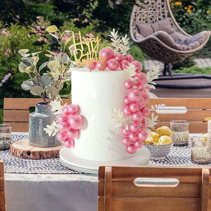 MIAHART Ball Cake Toppers Boho Grass Cake Topper Ball Cake Insert Decoration - Image 6