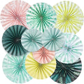SUNBEAUTY 11 Pcs Sage Green Paper Fans Decoration Ceiling Decor Leaves Paper by SUNBEAUTY