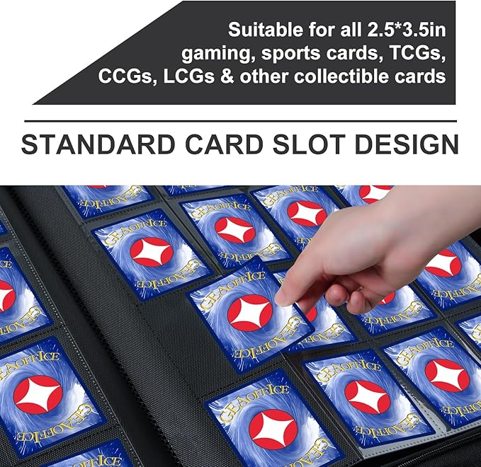 GEAoffice Trading Card Binder 16 Pockets, Premium Large 1000 Card Binder Holds - Image 4