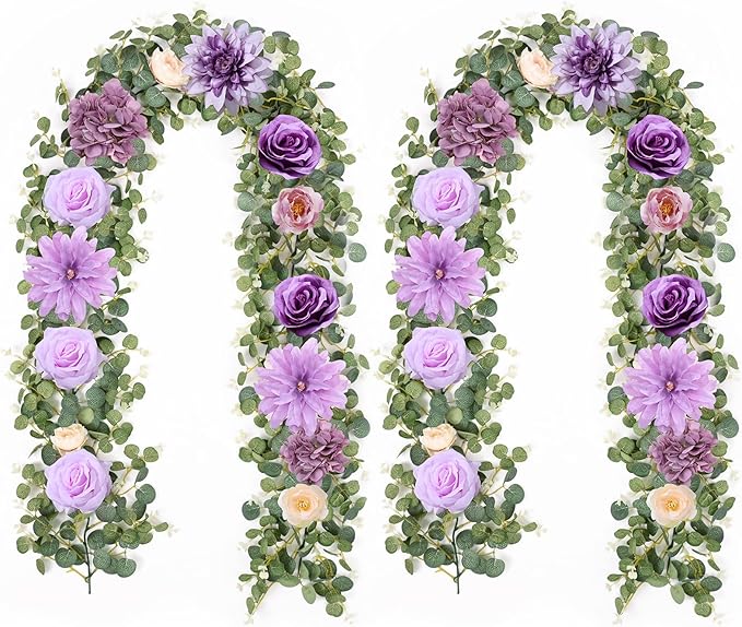 Waipfaru 2 Pcs Flower Garland, 6.07Ft Eucalyptus by Waipfaru