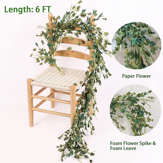 Mizii Fall Garland Artificial Flower Garlands 6 Feet Fake Wildflower Floral - Image 2