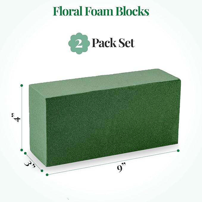 2 Pcs Floral Foam Blocks Florist Flower Foam Green Bricks Applied Dry or Wet - Image 2