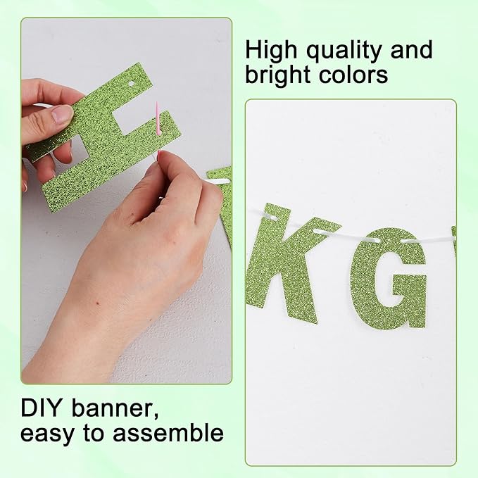 BEISHIDA 116 PCS Glitter Grass green DIY Letter Banner Kit Make Your Own - Image 3